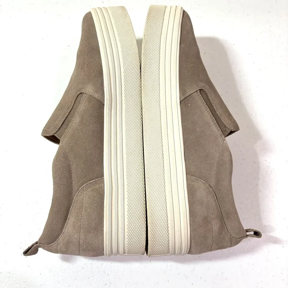 Marc Fisher Platform Slip On Suede Tan Womens Size 9.5 Leather Sneaker Comfort